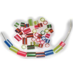 Indian Plastic Straw Beads Asst. Solid Colors 700/Pk.